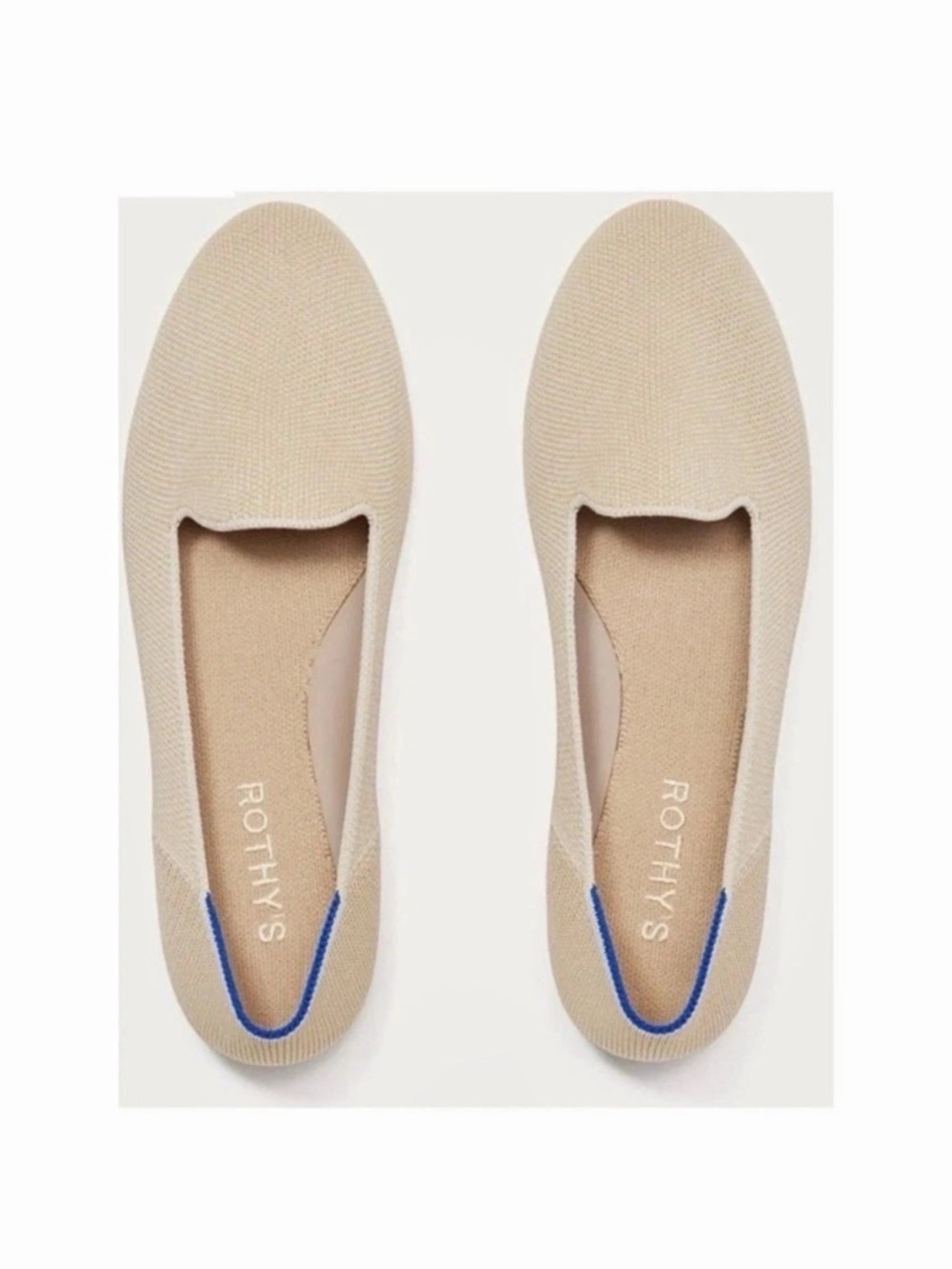 Rothy’s The Lounge Loafer Sandstone Beige Knit Flats Size 9 Washable